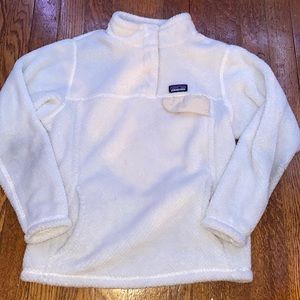 Kids white Patagonia fleece size medium (10)